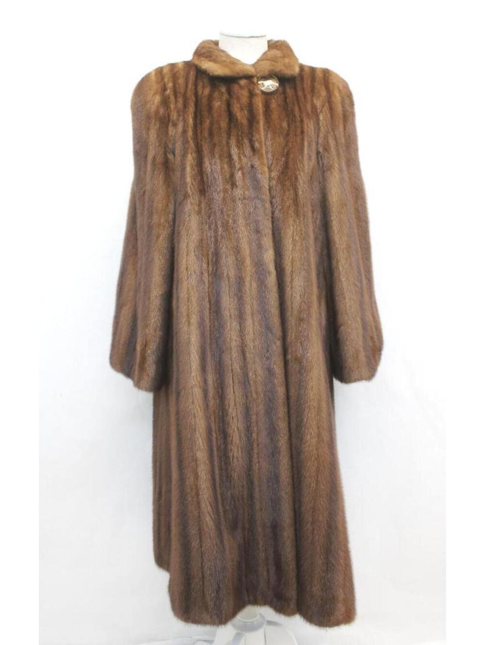 Excellent Canadian Medium Brown Mink Fur Coat Jacket Women Woman 14-16 Xxlarge